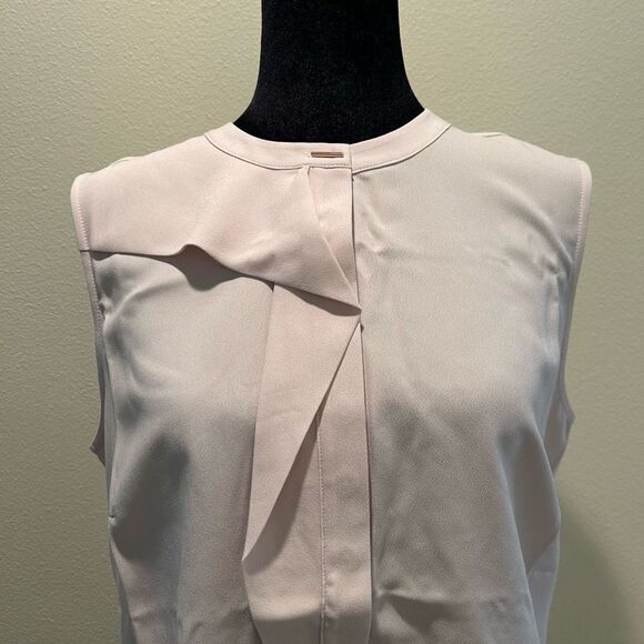 NWT Size 8 Elizabeth & Clarke Women’s Cosmetic Pink Button Down Blouse Sleeveles - Picture 2 of 8